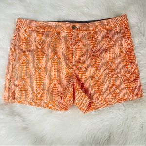 Banana Republic Orange and White Women Shorts